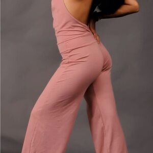 Aria Lattner Jumpsuit Pink Jersey Backless OS